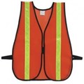 1250 Orange Economy 1-3/8" Lime Tape Polyester Mesh Vest